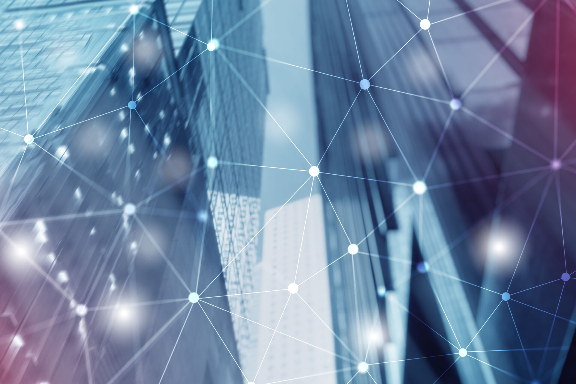 Futuristic Cyber Network. Smart City Concept. Abstract Line Connection.